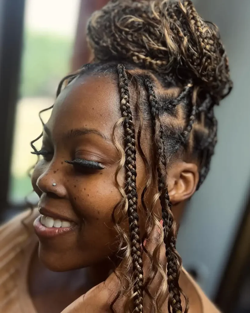 Boho Feed-In Braids with Bun-raistyleshair